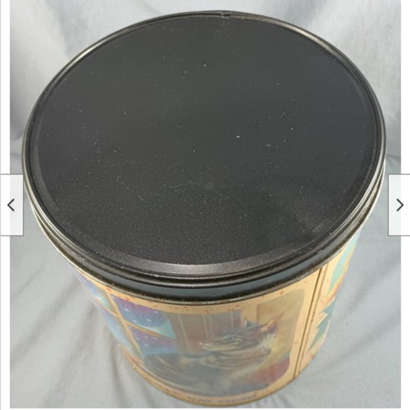 11" Tall Vtg 1994 IAMS Cat Food Storage Container 4 Seasons Metal Tin Canister - Picture 6 of 9